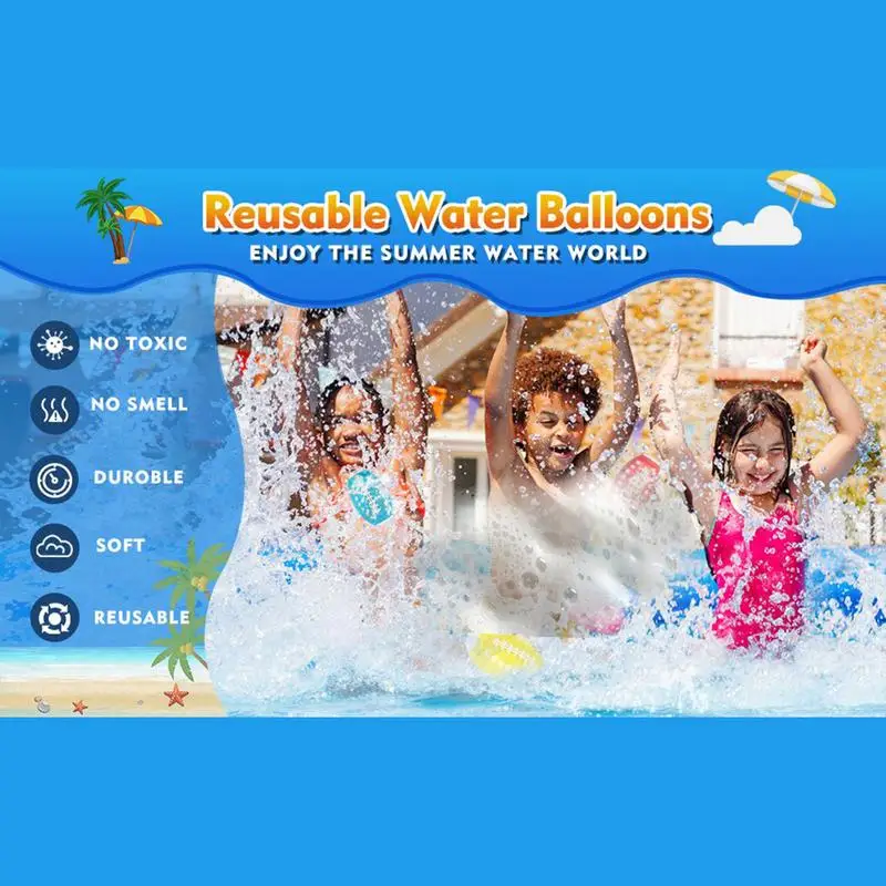 Balões de água recarregáveis 6x esponja bolas de água brinquedos recarregáveis atividades da equipe bolas de esponja absorvente entretenimento de verão para