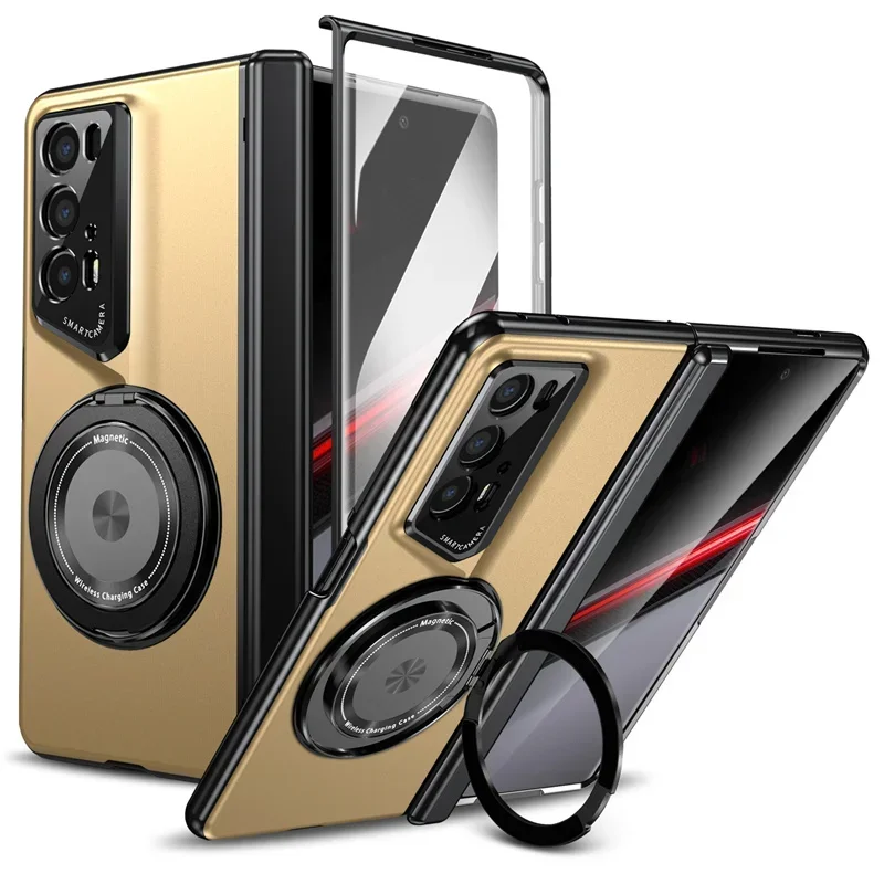 Luxury Hinge Holder Magnetic Phone Case for Honor Magic V2 RSR VS3 V3 Screen Glass All Inclusive Folding Stand Shockproof Cover view 2