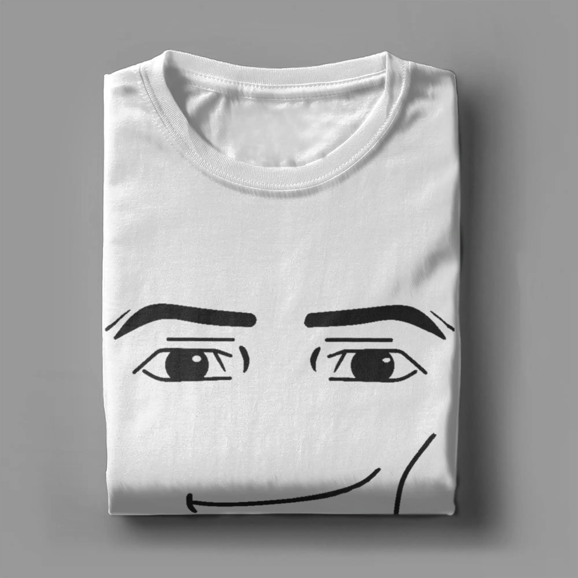 Anime Robot Robloxs Face T-Shirts for Men Women Fun 100% Cotton Tees Crew Neck Short Sleeve T Shirts 4XL 5XL Clothing