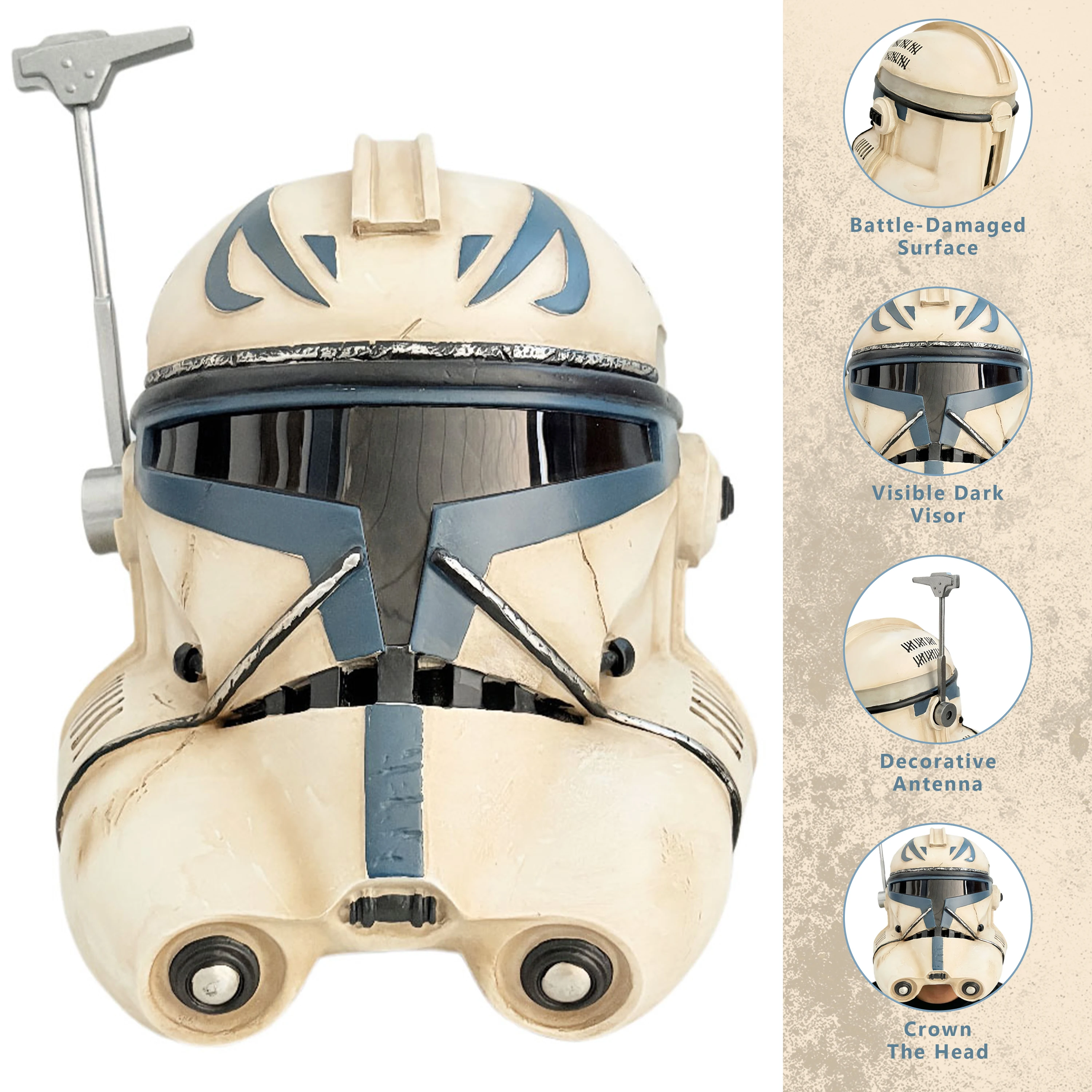 Captain Rex Helm SW Klon-Trooper Phase 2 Cosplay-Maske Harz-Requisite Erwachsenen-Tragbare Halloween-Kostüm-Spielzeug Sammlerstück Geschenk