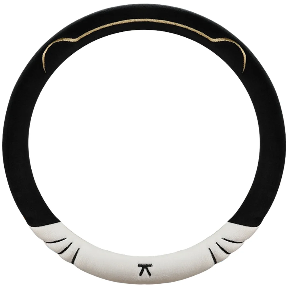 

Cute Steering Wheel Cover Soft Plush Material for 38cm Diameter Round Wheels Breathable Fabric and Anti Slip Fit