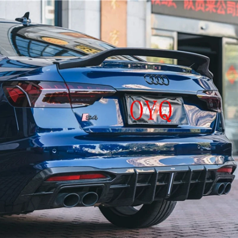 

For Audi A4 S4 B9 2017-2021 high quality Carbon Fiber Rear Roof Spoiler Wing Trunk Lip Boot Cover Car Styling