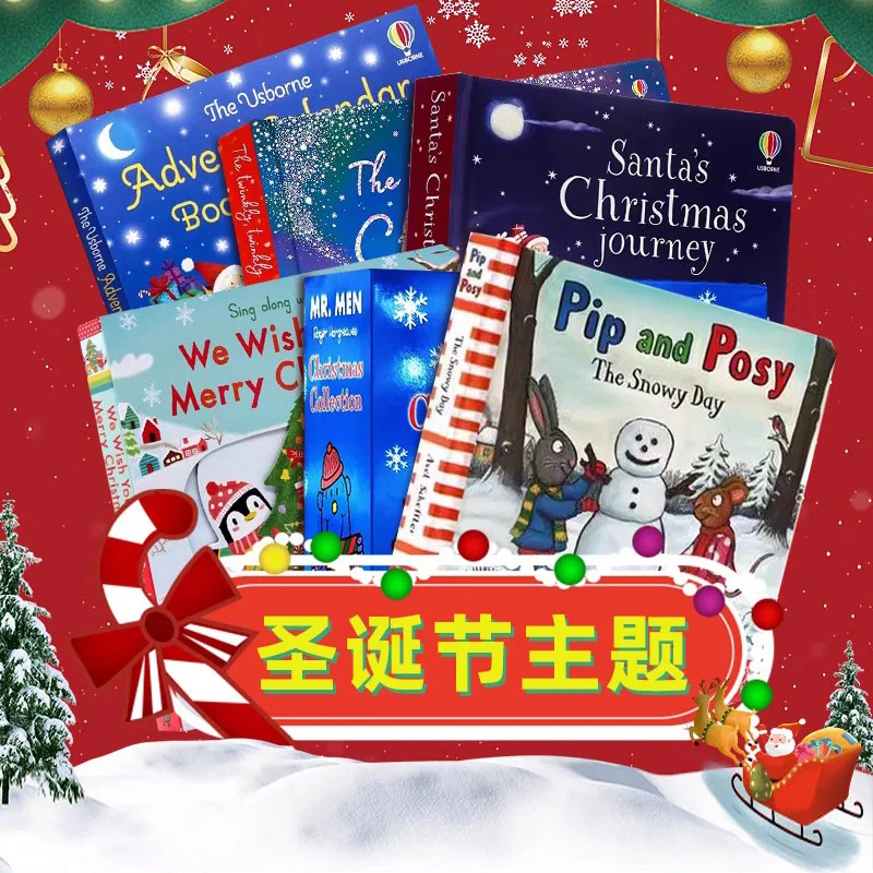 Christmas-themed Books, Original English Picture Books, Early Childhood Interactive Books, Merry Christmas English Readers.