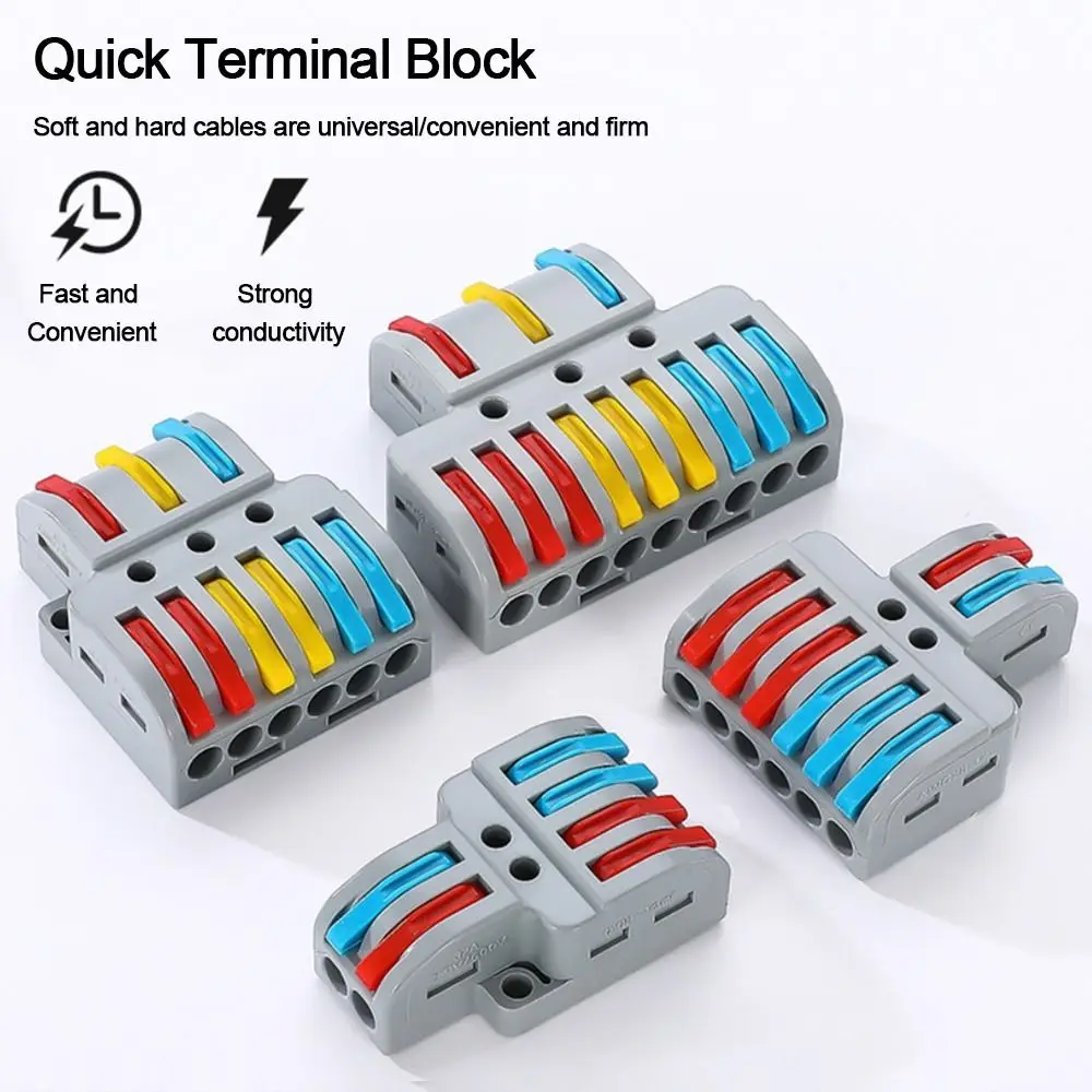 Mini Quick Terminal Block Quick Electrical Cable Splice Universal Compact Fast Connector Small Wiring Connector Electrical