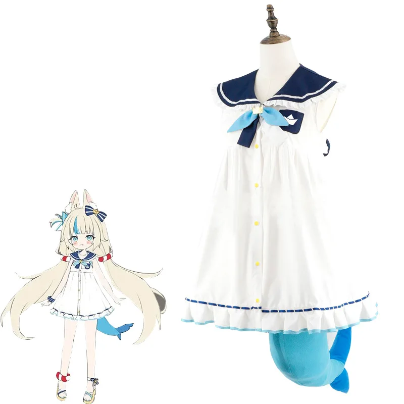 

Vtuber Hololive Gura Reincarnation Of Shark Sameko Saba Anime Game Cosplay Costumes Wig Furry Tail Daily Party Halloween Cosplay
