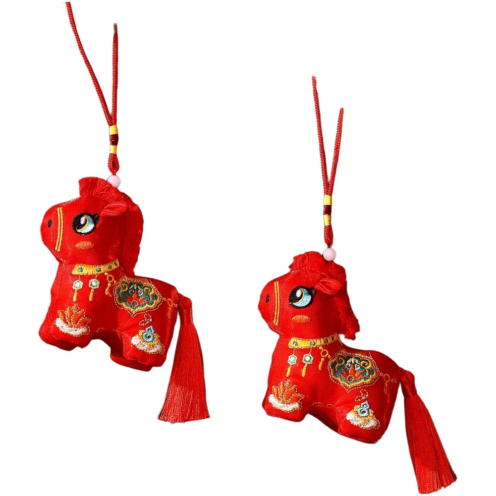 Chinese New Year 2026 Horse Embroidery Door Hanging Decor Festive Ornament  The Horse Chinese New Year Decoration Embroidered