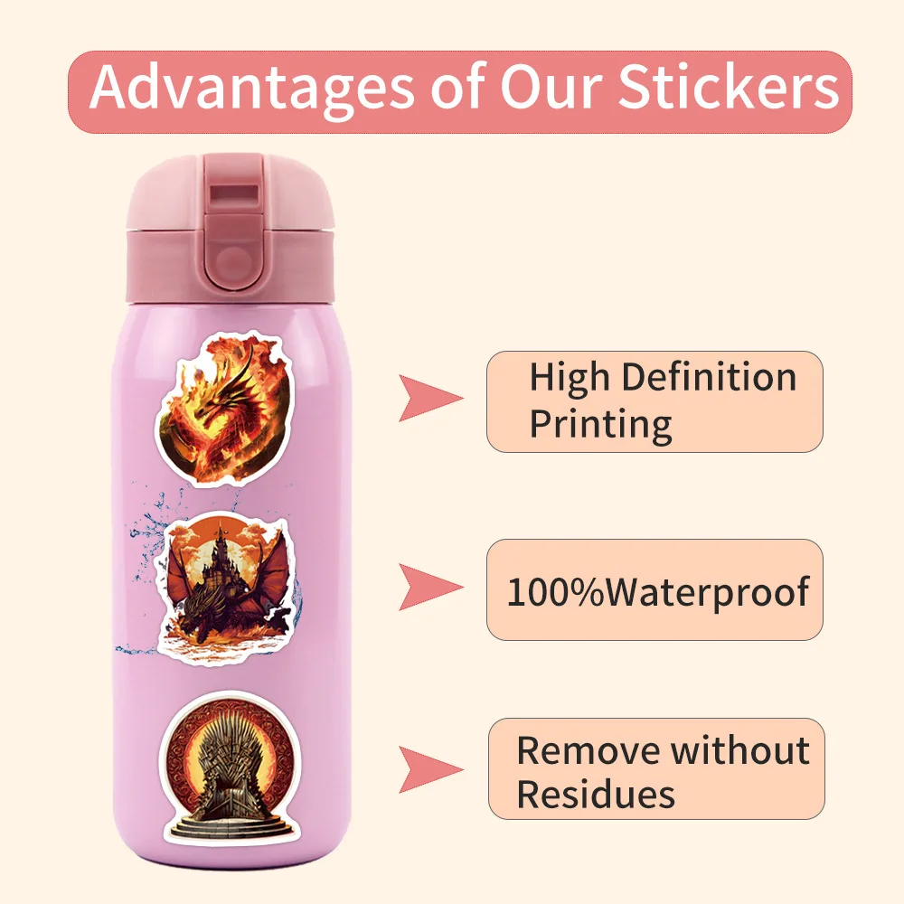 10/110pcs Cartoon Game  The Dragon Stickers Suitable for Mobile Phone Stationery Laptops Retro Craft Supplie Material