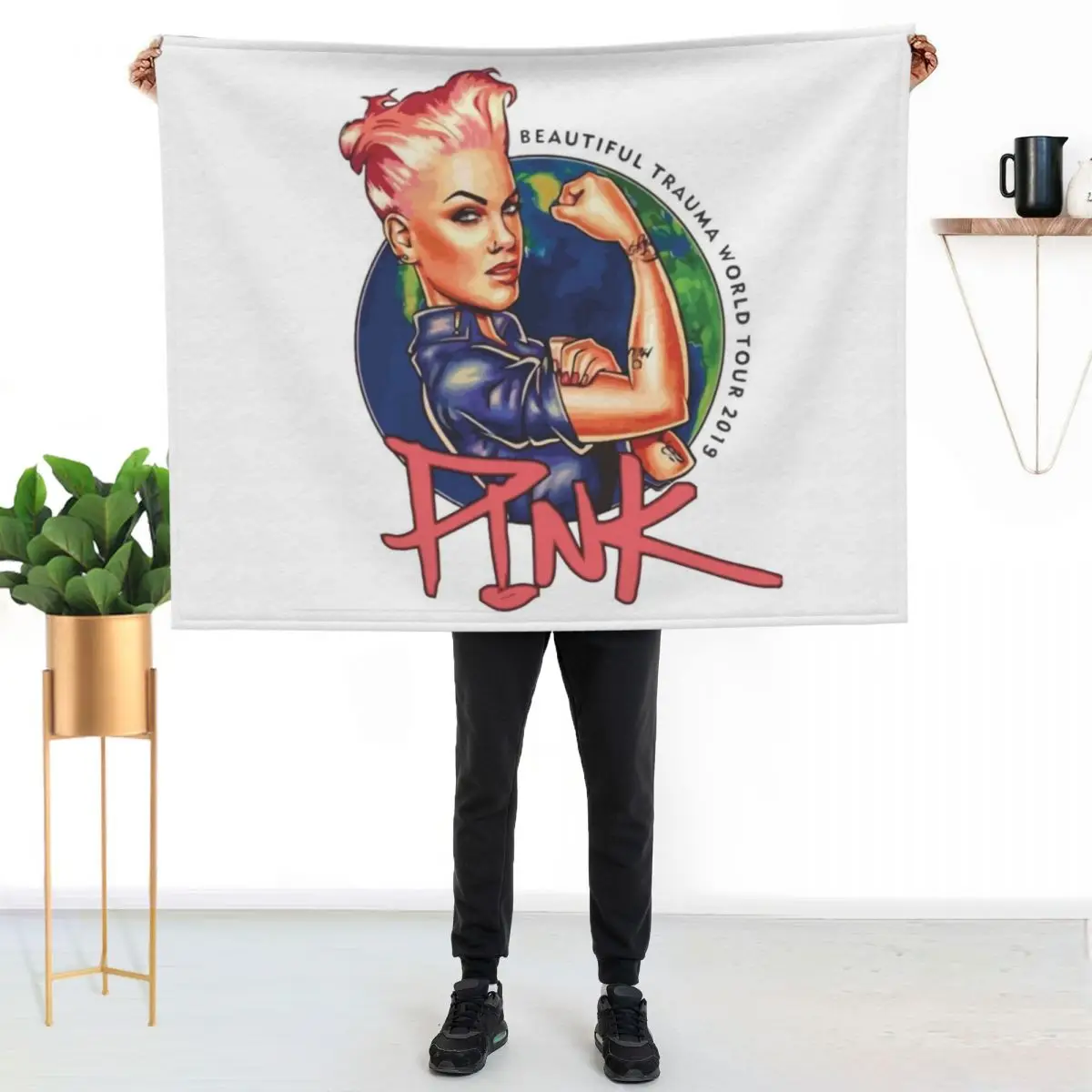 lettering coloured in black P!nk,pink,P!nk,pink,P!nk,pink,P!nk,pink,P!nk,pink,P!nk,pink,P!nk,pink, Throw Blanket