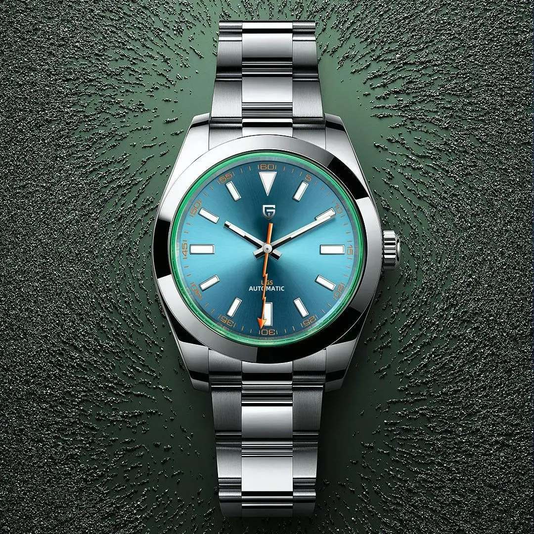PAGANI DESIGN 2026 New Green Glass Men's Mechanical Watches Automatic Watch Men AR Sapphire crystal Stainless steel Wristwatch