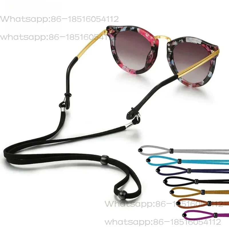 2PC Fashion New Design Elasticity Anti-Slip Rope Sunglasses Lanyard Leather Strap Glasses Chain Cord Reading Glasses Decoration