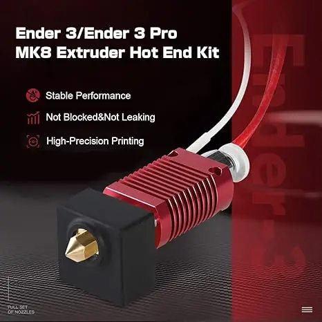 Creality Official Ender 5 Hotend Assembled,Ender 5 Pro Hotend for Ender-5 3D Printer With Silicone Cover Aluminum Heat Block 24V 5