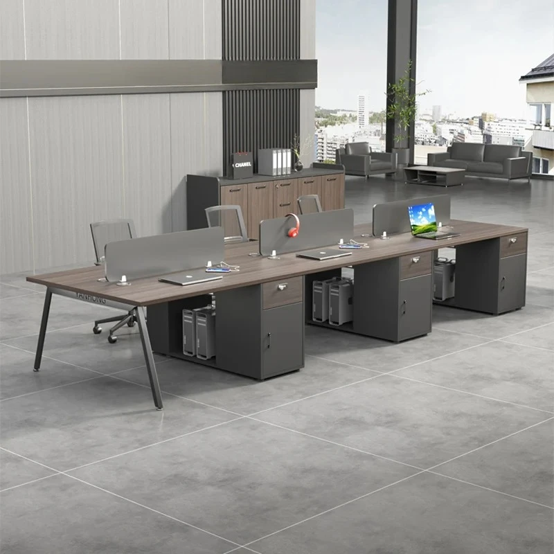 Moderne Executive Large Holz Schreibtisch Qualität Modular Design Büromöbel Für Mitarbeiter Workstation 2