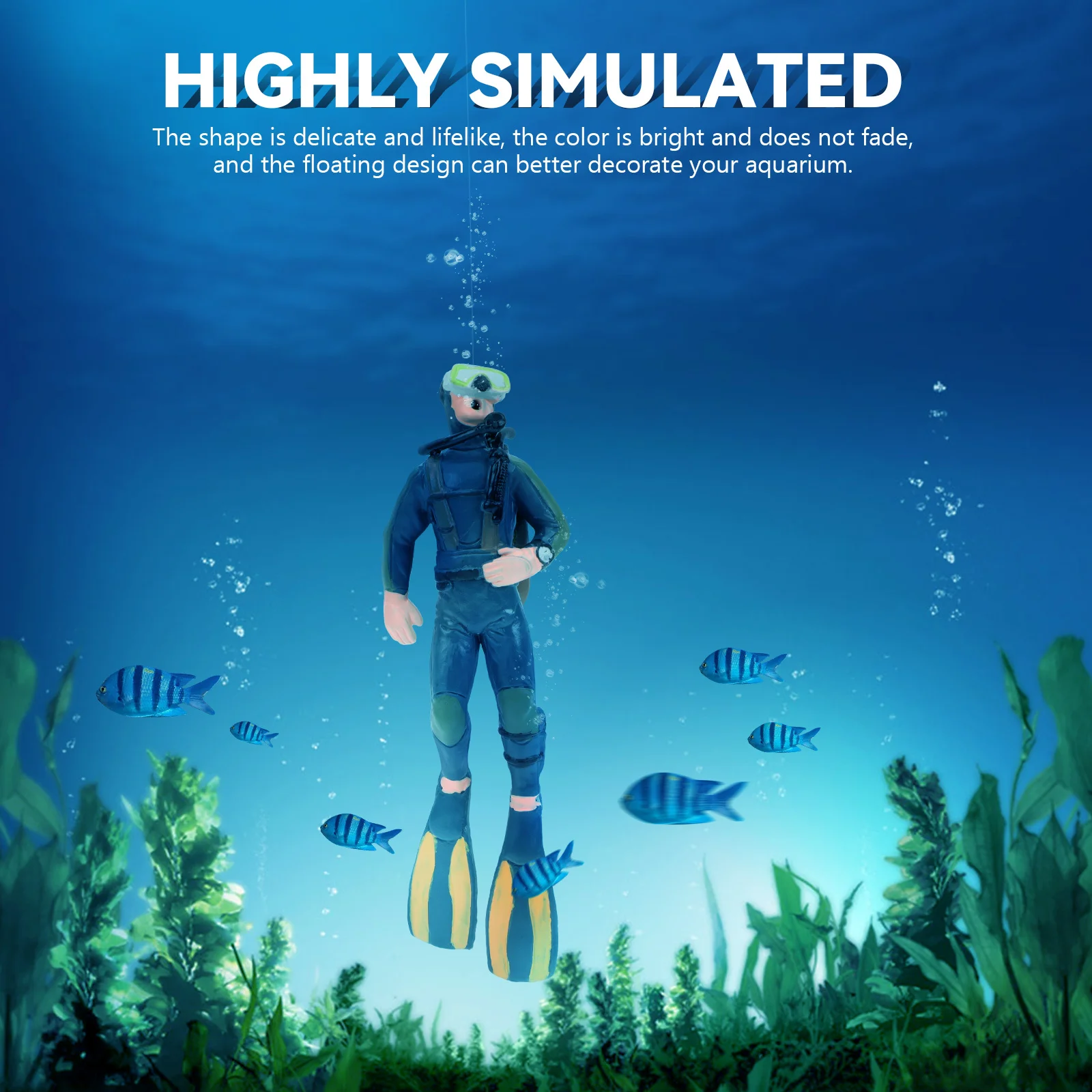 

Aquarium Diver Ornament Resin Craft for Fish Tank Landscaping Natural Look Break Resistant Mini Diver Decor Suitable Most Tank