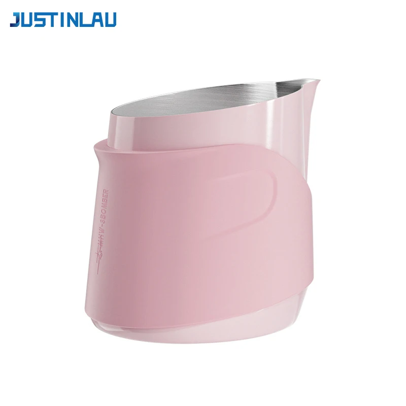 

JUSTINLAU 400ml Coffee Latte Art Cup Stainless Steel Milk Frothing Pitcher Cup with Scale Espresso Cup Milk Steaming Tools