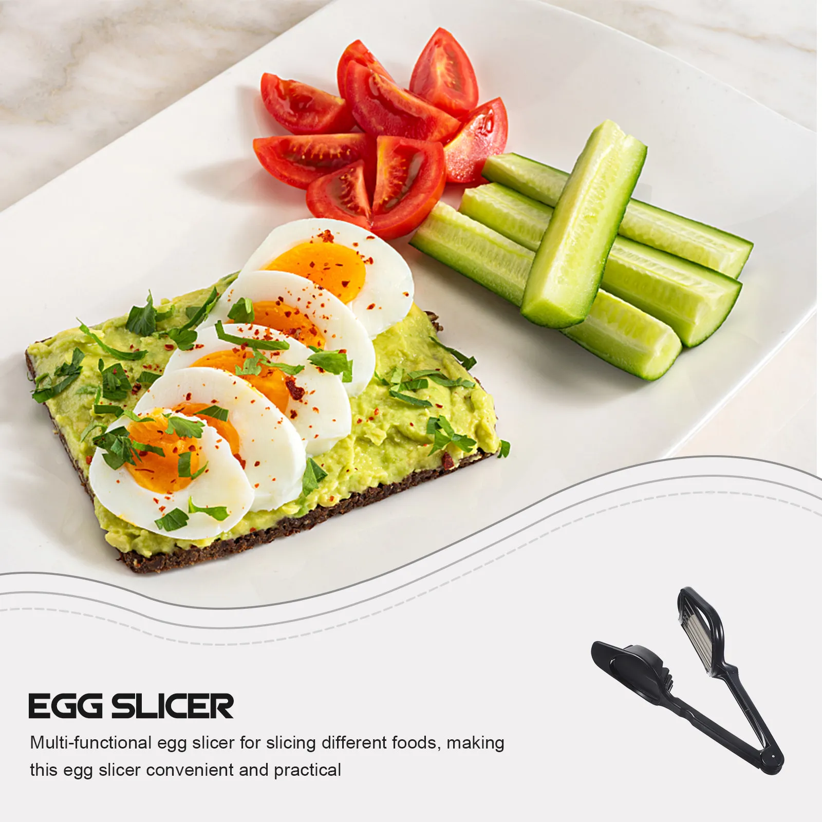 Egg Slicer Stainless Steel Blades Multipurpose Kitchen Cutter for Boiled Eggs Strawberries Fruit Vegetables - view 6