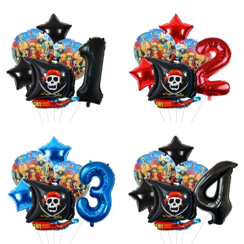

Воздушный шар-цифра из фольги в стиле One Piece (Луффи) для детского дня рождения, украшение для вечеринки, подарок на бэби-шауэр, декор для праздника