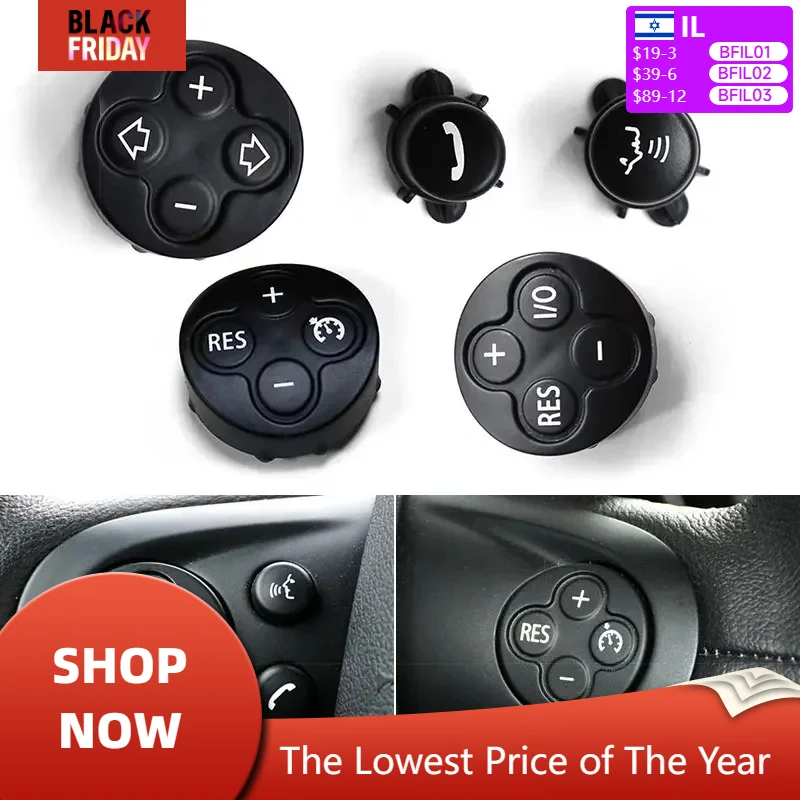 Car Multifunction Steering Wheel Volume Button Cover Cruise Control Switch Trim For BMW MINI Cooper R55 R56 R57 R58 R59 R60 R61