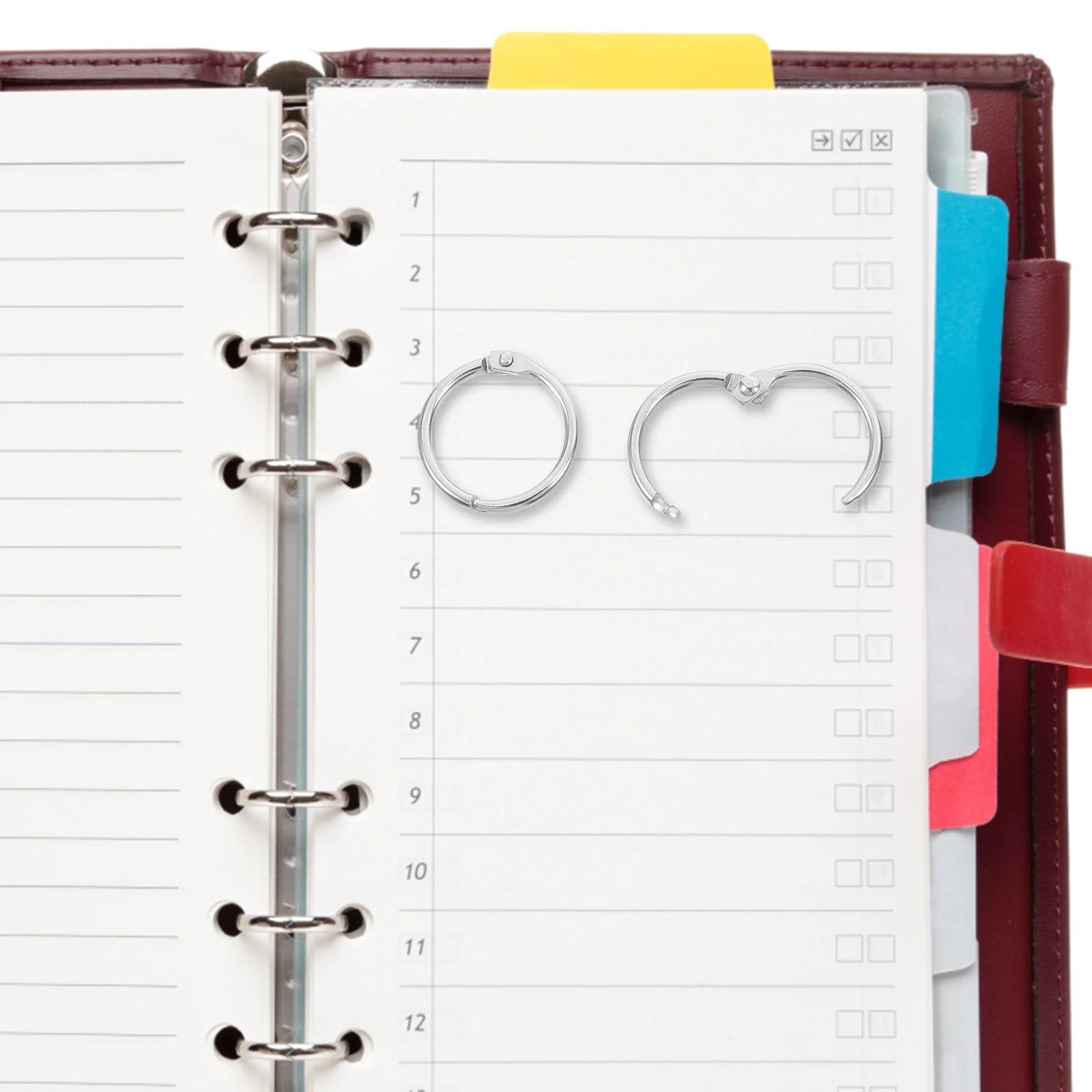 

100pcs 20Mm Book Rings Metal Loose Leaf Binders For Memo Key Ring Scrapbook Binding Circle Snap Ring Diy Office Home Stationery