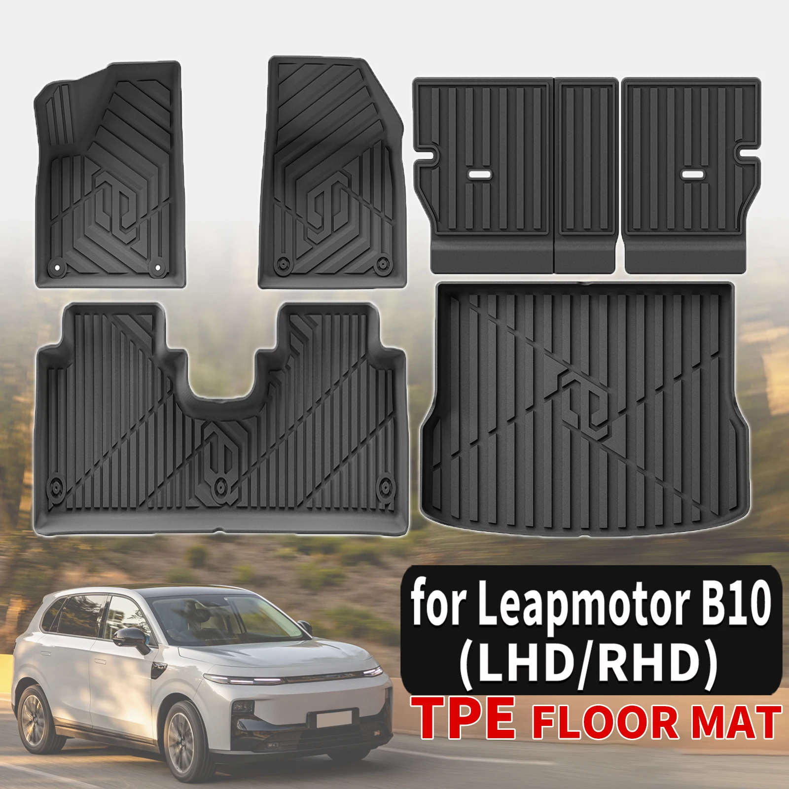 

for Leapmotor B10 2025 2026 Custom TPE Mats Full Set Eco-Friendly Waterproof All-Weather Floor Liners Accessories