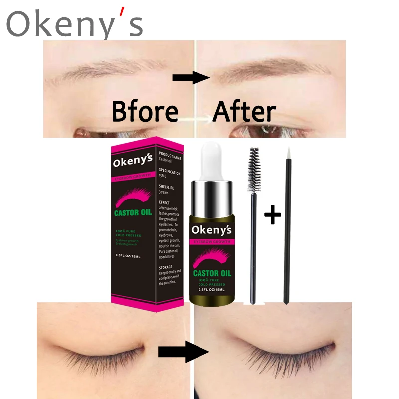 15ml Castor Oil Eyebrow Growth Serum Eyelash Nutrition Enhancer Growth Lifting Eyelashes Thick Eye Lashes Mascara Makeup Product