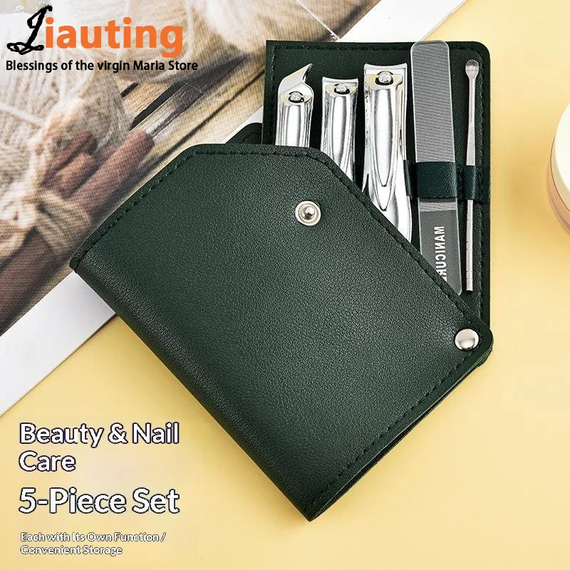 5 Pieces Manicure Set Personal Care Nail Clipper Kit  Nail Clipper Set Grooming Kit Gift for Relatives Friends Families Travel