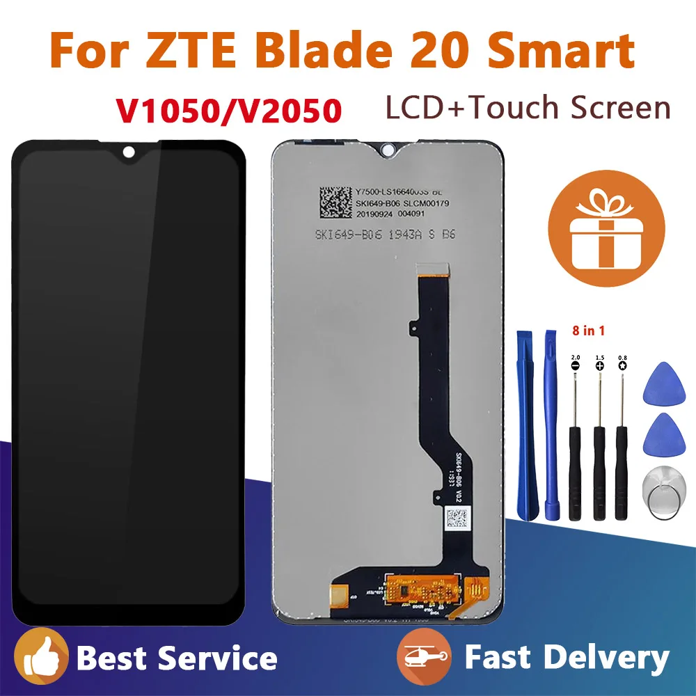 

6.49 inch high quality New For ZTE Blade 20 Smart V1050 V2050 LCD Display And Touch Screen Digitizer Sensor Assembly with tools