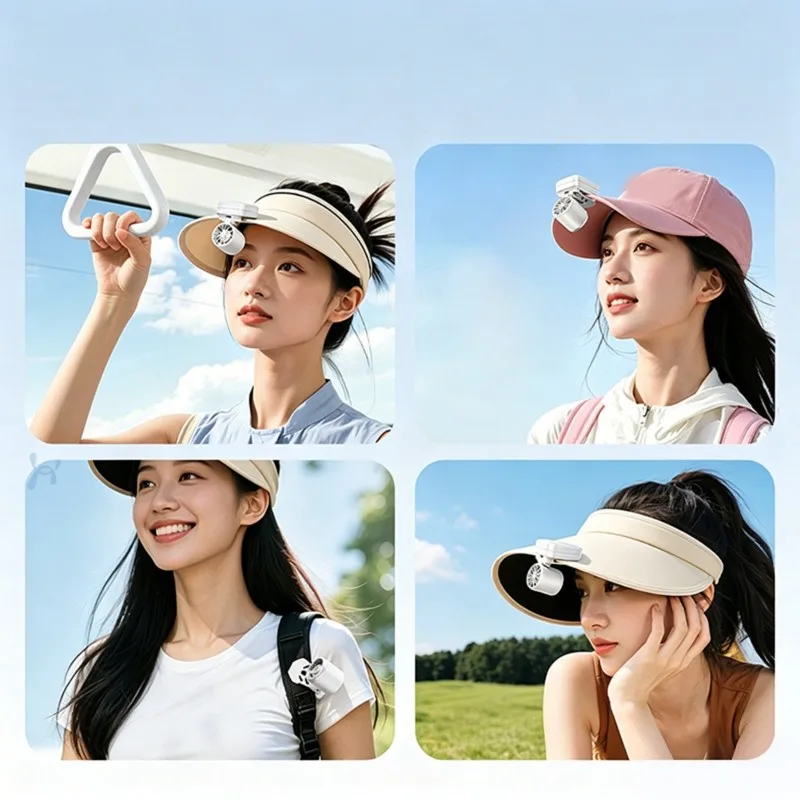AC93-Portable Mini Clip Fan-USB Rechargeable, Multi-Wearable Design For Personal Cooling, Ultra-Quiet Performance