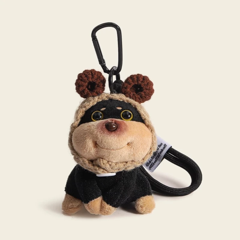 Original Diy Honeybee Puppy Bag Pendant Girl Plush Doll Key Chain Backpack Schoolbag Small Pendant Lovely Interesting Small Doll