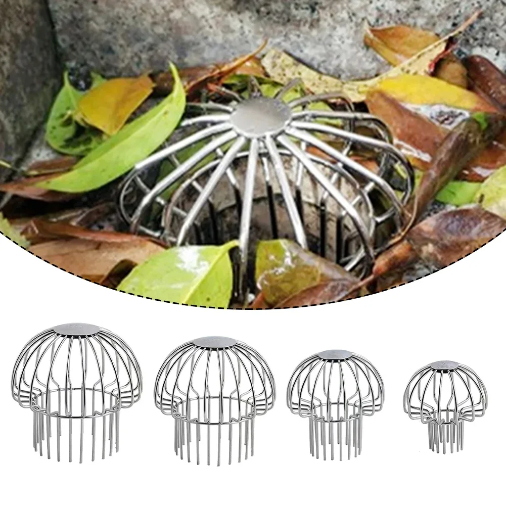 Gutter Leaf Guard Mesh, 304 Stainless Anti-Clog Strainer For Quick Drainage, Roof Downpipe Debris Filter For Balcony Garden Pool