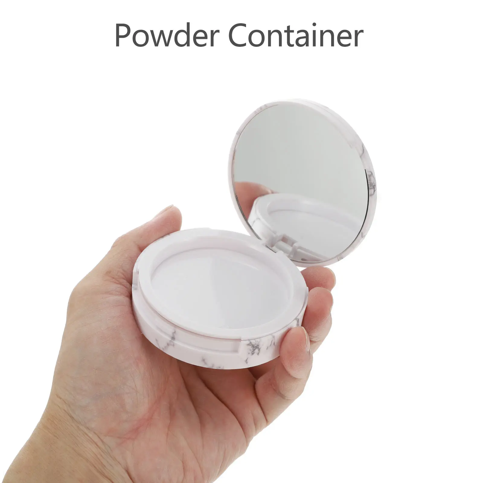 

2Pcs Stylish Marble Texture Powder Cases Ideal For Customizing Your Own Makeup Durable Acrylic Containers Travel Ready