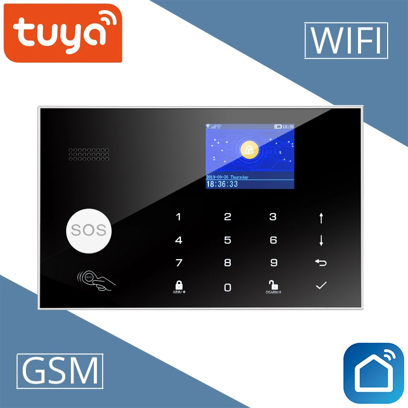 Go Tuya Smart WiFi GSM Home Security Alarm System 433MHz Wireless Wire Burglar Alarm Kit Works With Alexa Google APP Remote