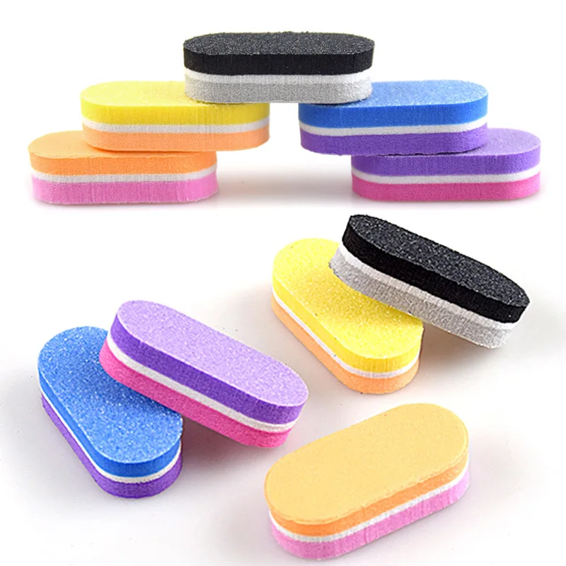 50 Pcs Polishing sponge shaping household nail art tools Mini Nail Files high elasticity nail files DIY Salon Manicure Tools