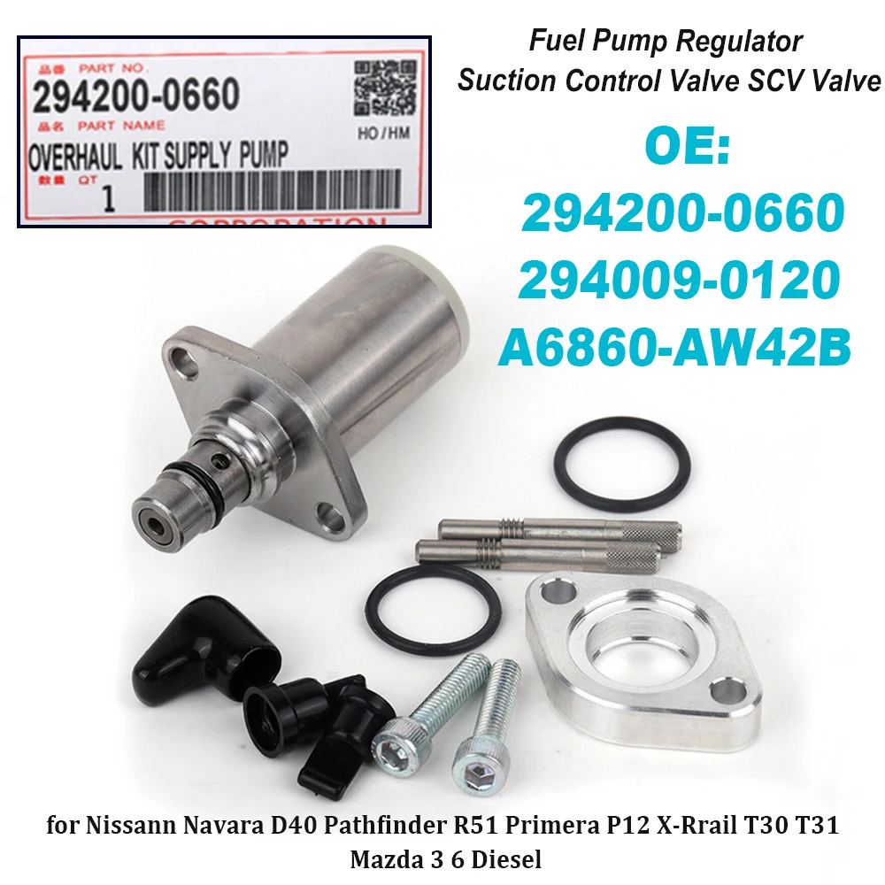 

294200-0660 294009-0120 A6860-AW42B Fuel Pump Regulator Suction Control Valve SCV Valve For Nissann Navara D40 Pathfinder