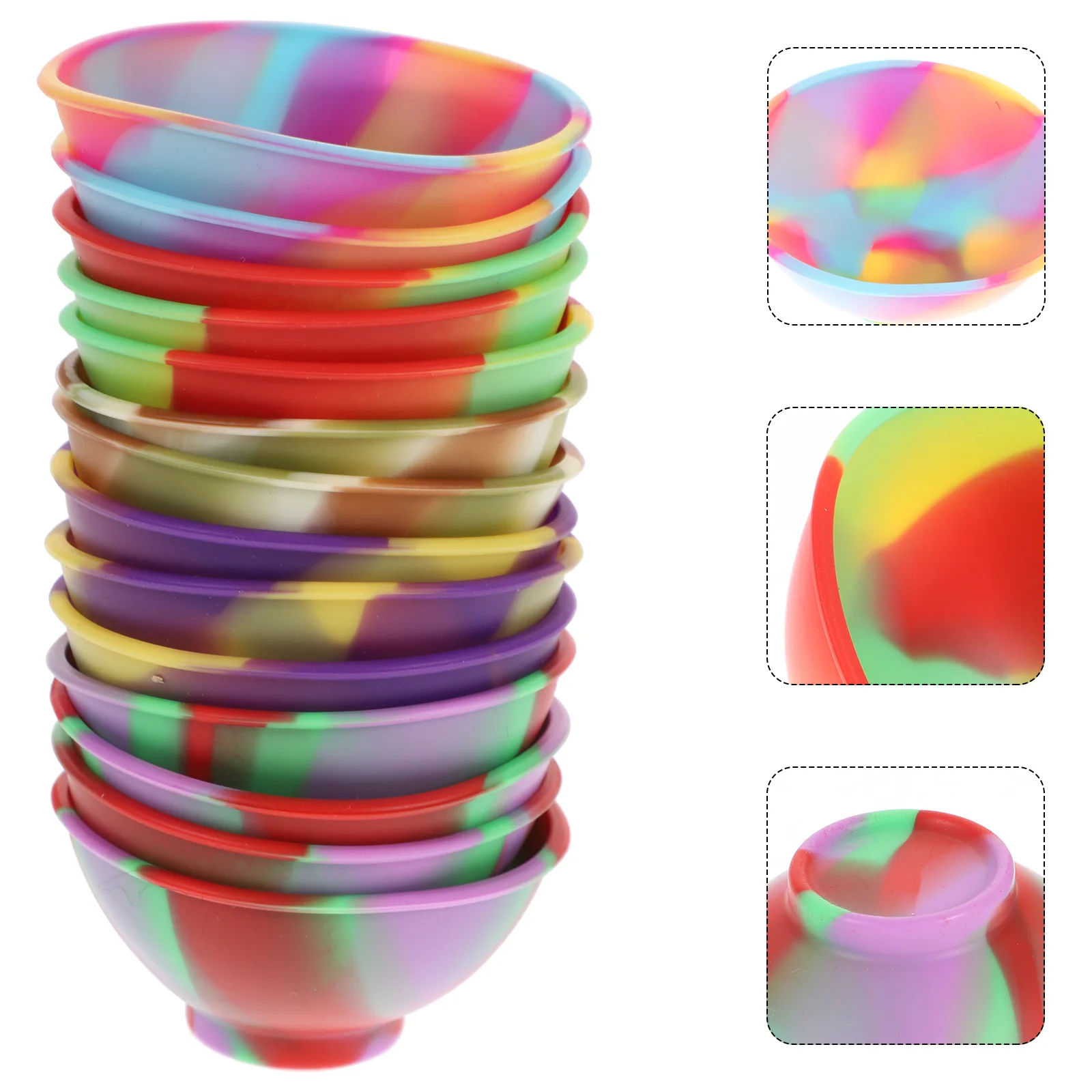 

14 Pcs Toddler Bowls Silicone Food Containers Baby Feeding Multicolor Kids Rice