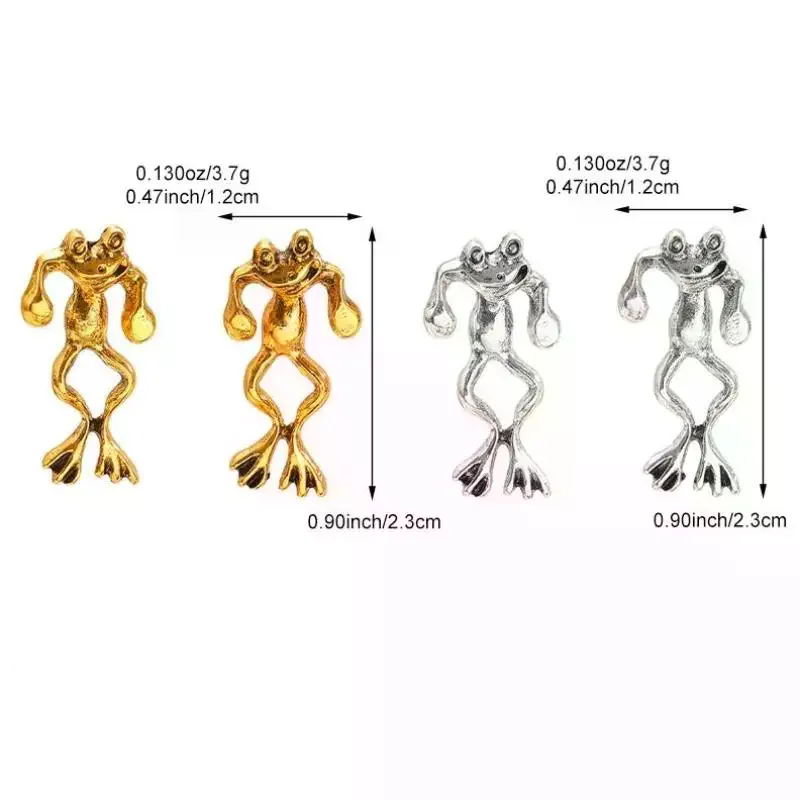 【New】Creativity Three Dimensional Frog Earrings Vintage Fashion Personality Animal Frog Earrings Fun Jewelry Accessories Gifts