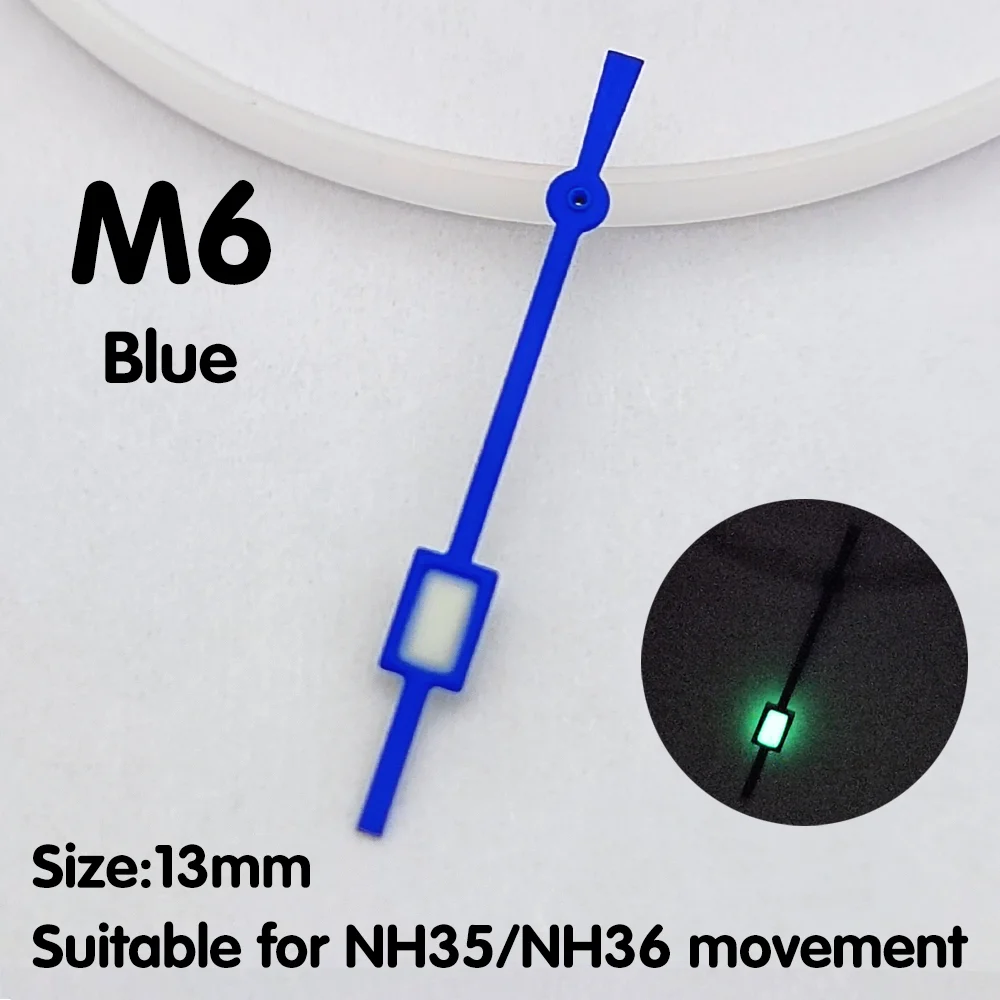 NH35 ساعة يد ثانية من جهة ثانية أجزاء ساعة يد مضيئة باللون الأخضر قطع غيار صغيرة مربعة مستعملة NH35 ساعة يد