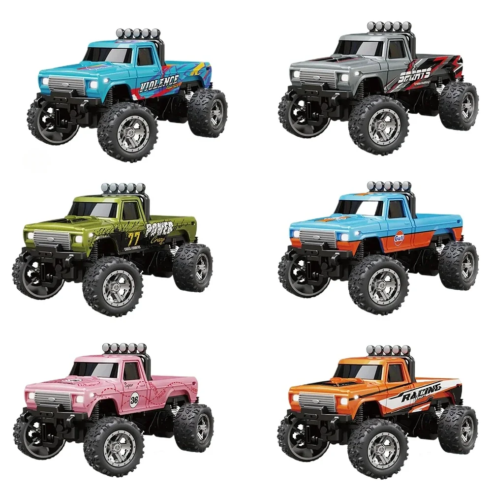RC Off-Road Monster Truck 1/64 Remote Control Mini Climbing Car, Alloy Material, 2.4G Remote Control Electric Off-Road Vehicle.