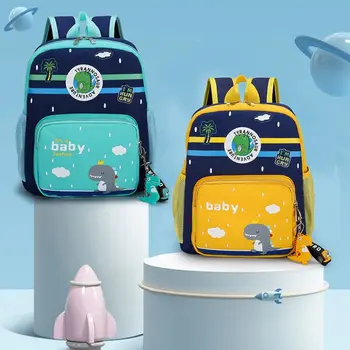 Dayanıklı sevimli sırt çantası anaokulu su geçirmez okul çantası karikatür dinozor hafif öğrenciler çantası yürümeye başlayan