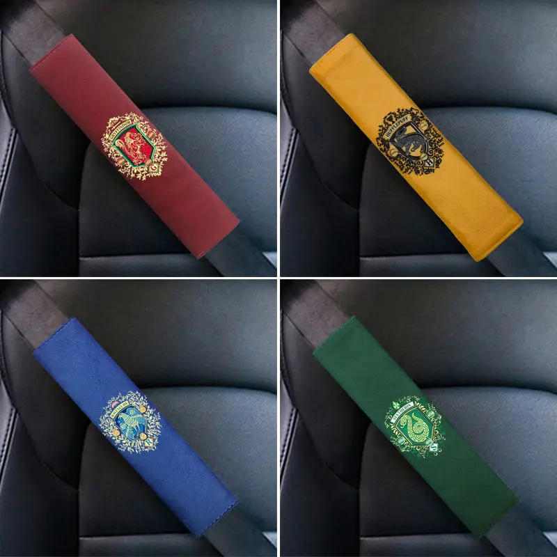 Harry Potter Badge Seat Belt Shoulder Cover Hogwarts School Badge Car Interior Accessories Harry Potter Car Seat Belt Cover