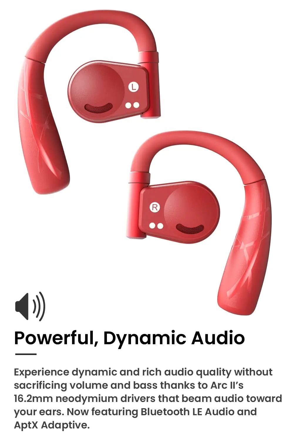 Cleer ARC II Sport Open Ear Headphones, True Wireless Ear Buds with Dual Mic, Sweat Resistant, Multi-Point Connect