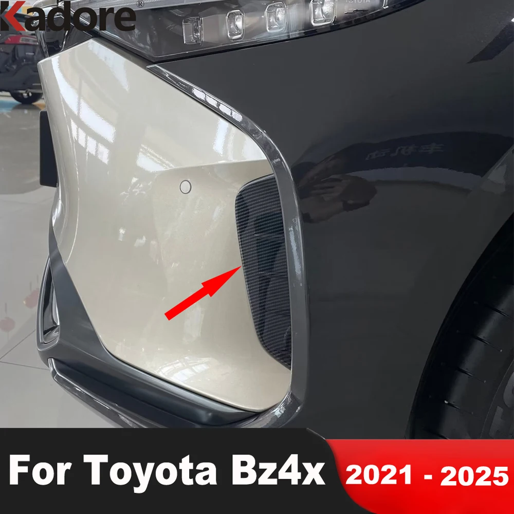 

For Toyota Bz4x 2021 2022 2023 2024 2025 Carbon Car Front Blad Trim Head Light Lamp Eyebrow Wind Knife Cover Trim Accessories