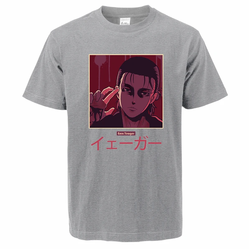 Eren Yeager Summer T Shirts Attack On Titan Anime Tshirts Cotton Streetwear Fashion Japan Anime Mens Anime Clothes T Shirt