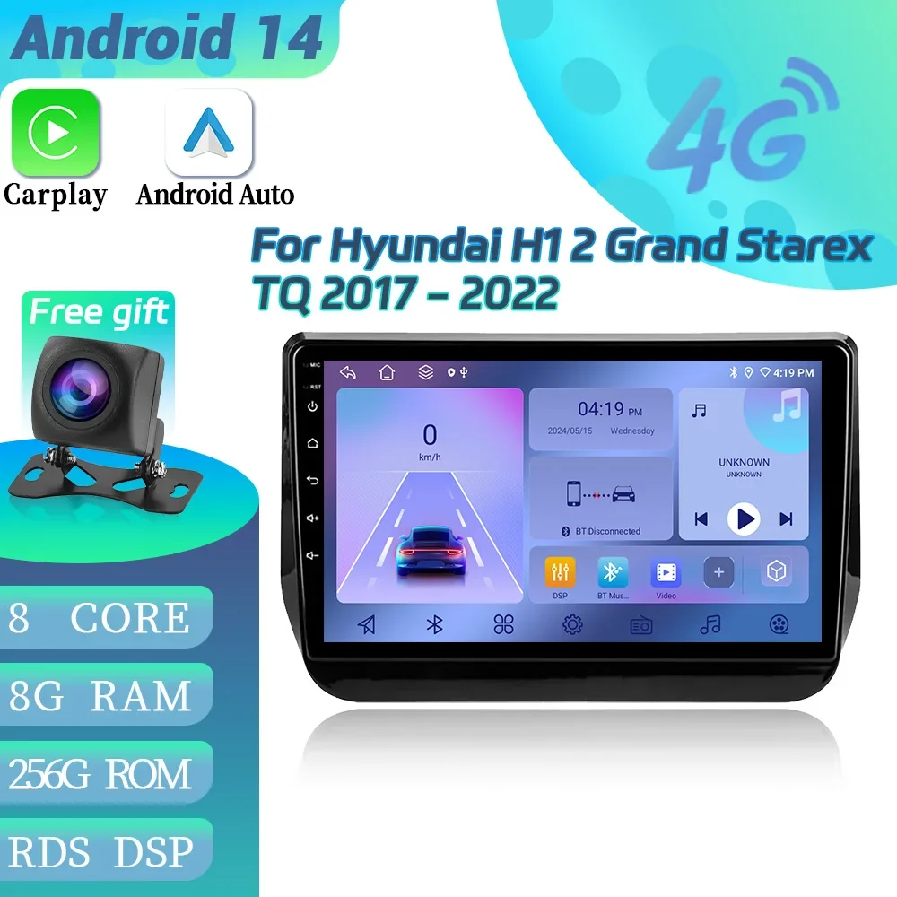 Android 14 For Hyundai H1 2 Grand Starex TQ 2017-2022 Car Radio Multimedia Video Player Navigation GPS Wireless Carplay Screen