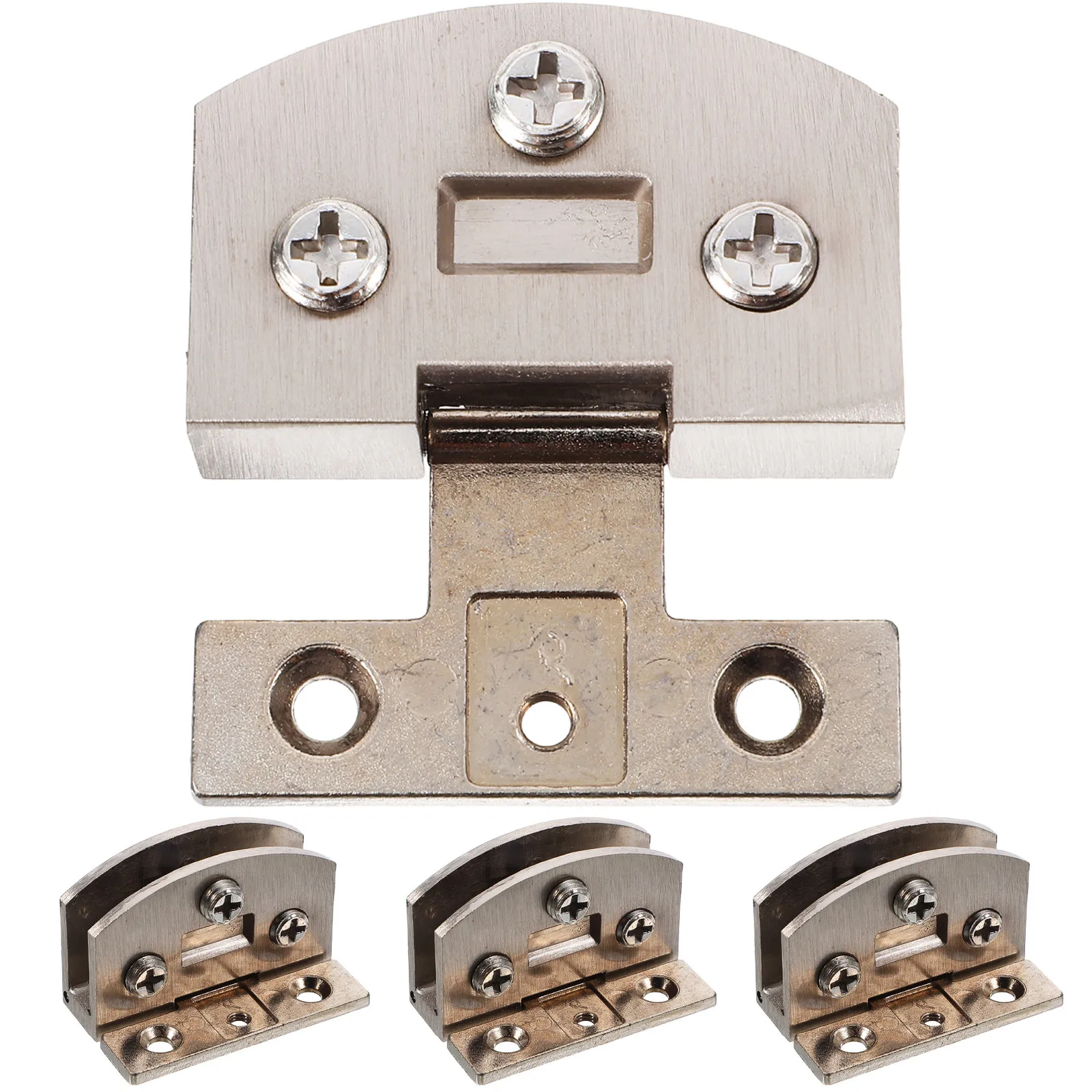 Frameless Shower Door Hinges for Hotel Managers, Keeping Glass Doors Stable, 4 Pcs Golden Stainless Steel Clamps