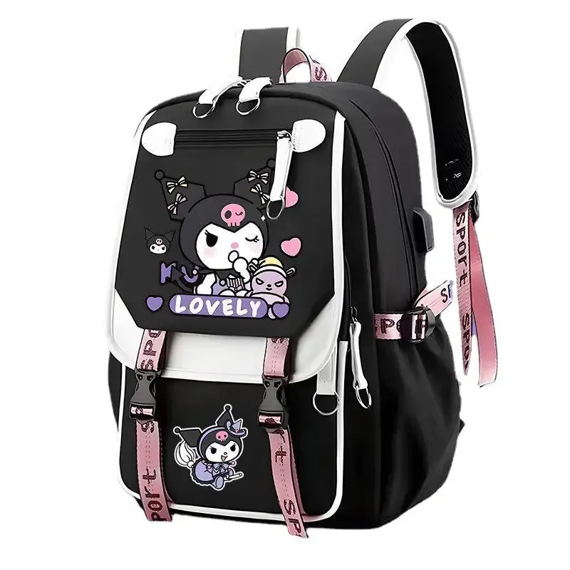 

MINISO Sanrio kuromi Mochila Girl Fashion backpack large capacity student school bag travel backpack Laptop Storage bag Bookbags