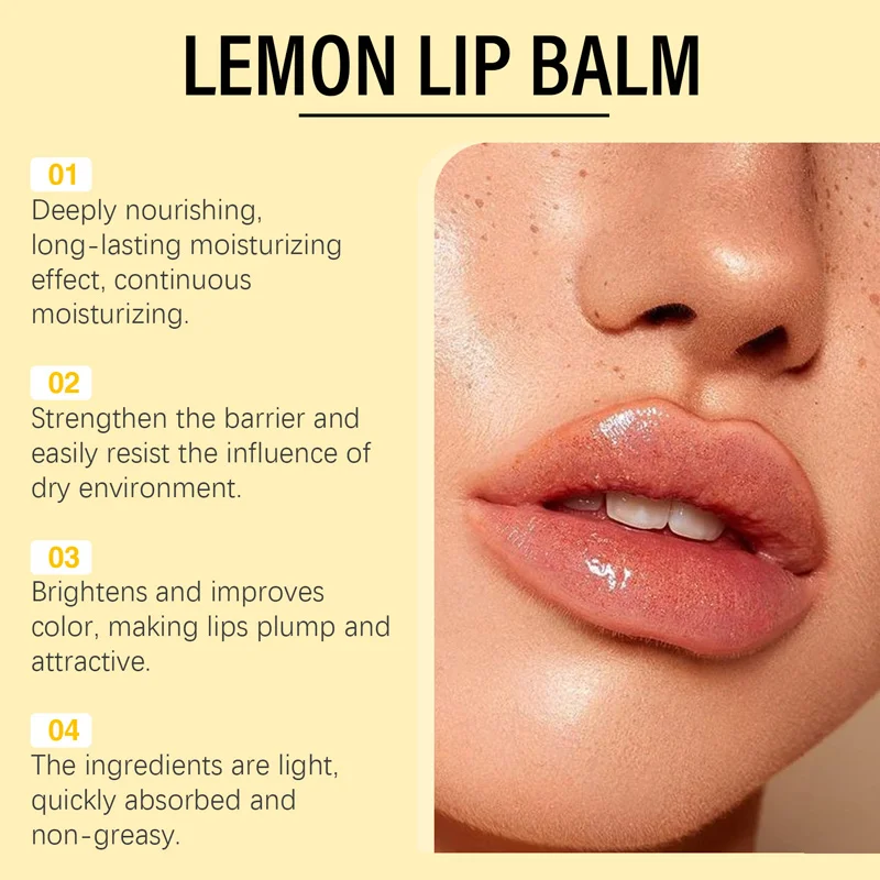 Lip Balm Lithesome Moisturizing Lip Lemon Remove Dark Hydrating Watery Long Lasting For  Lips Care Cosmetics Supplies Makeup