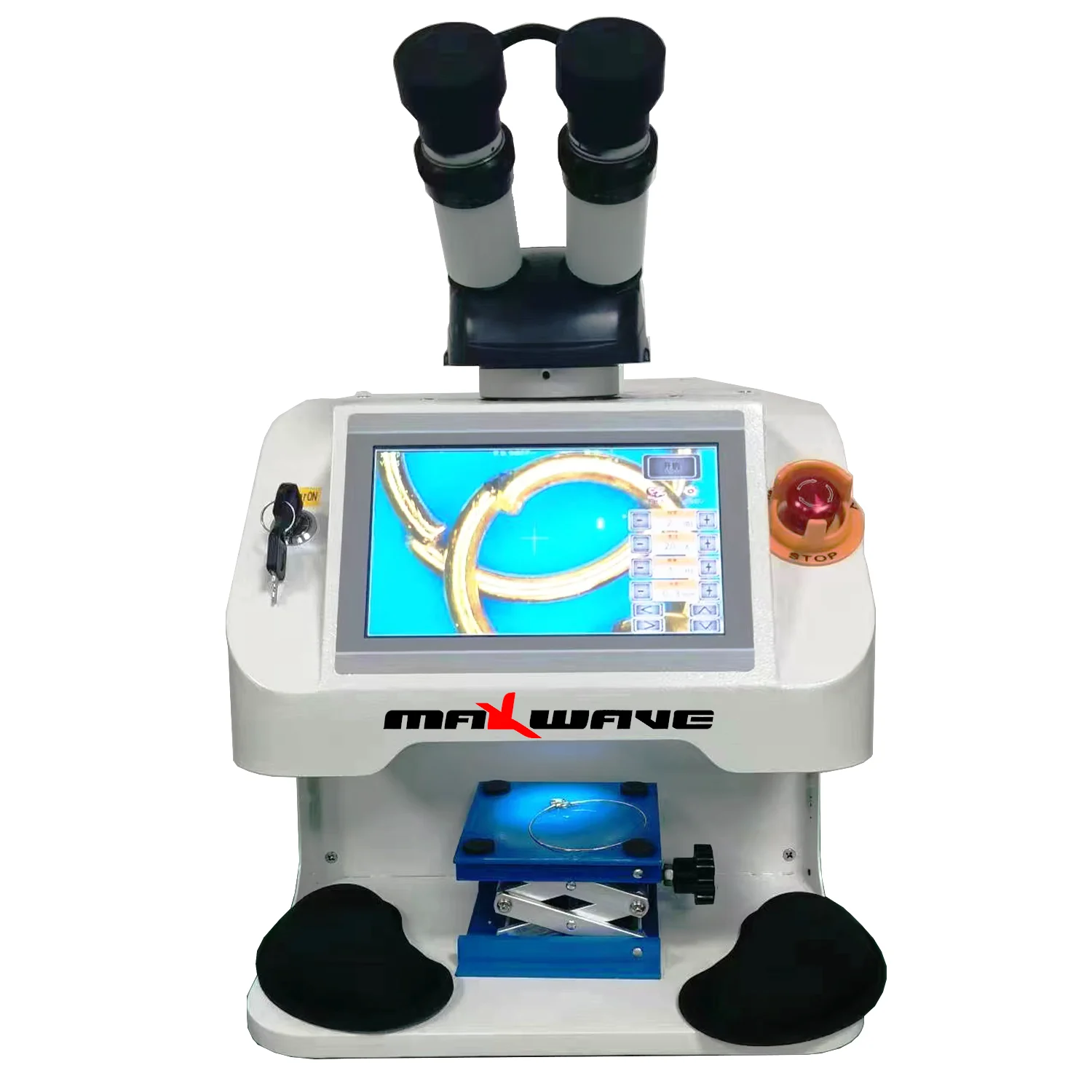 Saldatrice laser per gioielli Maxwave 7 pollici YAG Laser a fibra 60W 100W 150W 200W per riparazione gioielli collana braccialetto orecchino