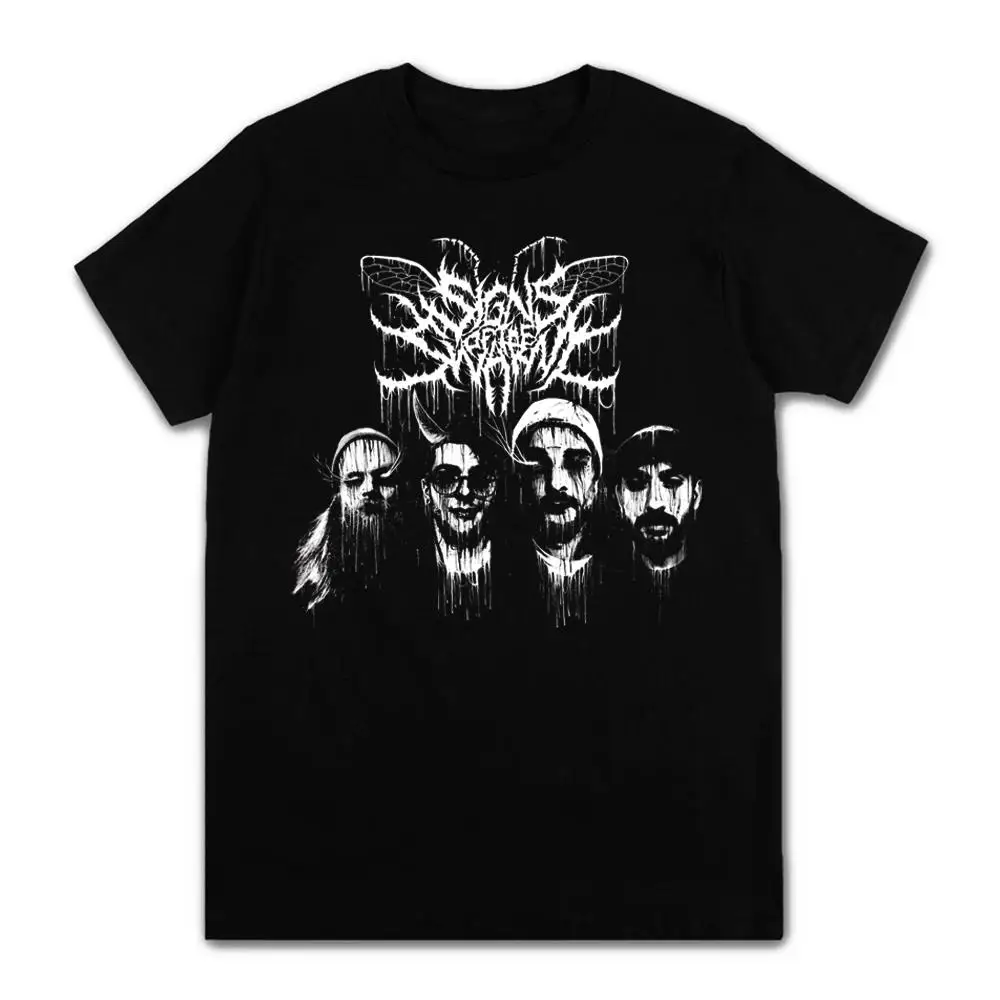 Vintage Deathcore Rock Band T ShirtSigns Of The Swarm Graphic Print Short Sleeve Fashion Casual Streetwear Men EU Size T Shirt