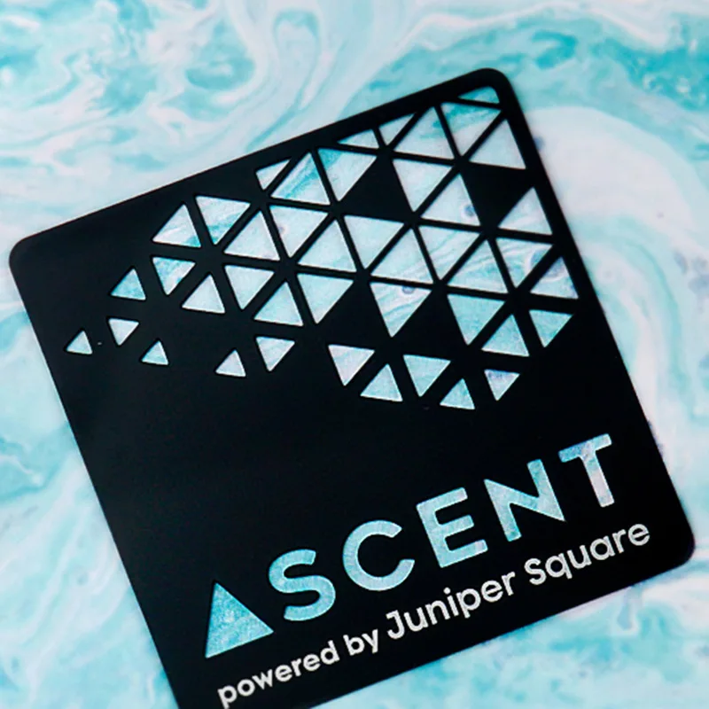 Customized. Customized Square Hollow Metal Business Card Stainless Steel Color Plated Printing Personalized Card VIP Card