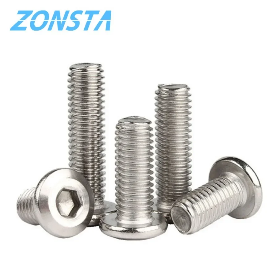 5/10/50X 304 In Acciaio Inox Grande Piatto Esagonale Esagono Incassato Testa Allen Mobili Rivetto Vite Connettore Comune Bullone M3 M4 M5 M6 M8